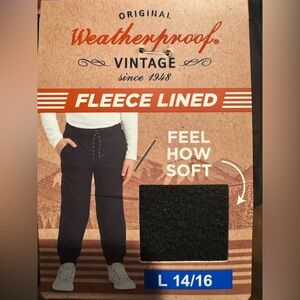 Original Weatherproof Fleece Lined Tech Winter Black Pants Boys Large 14-16 NEW